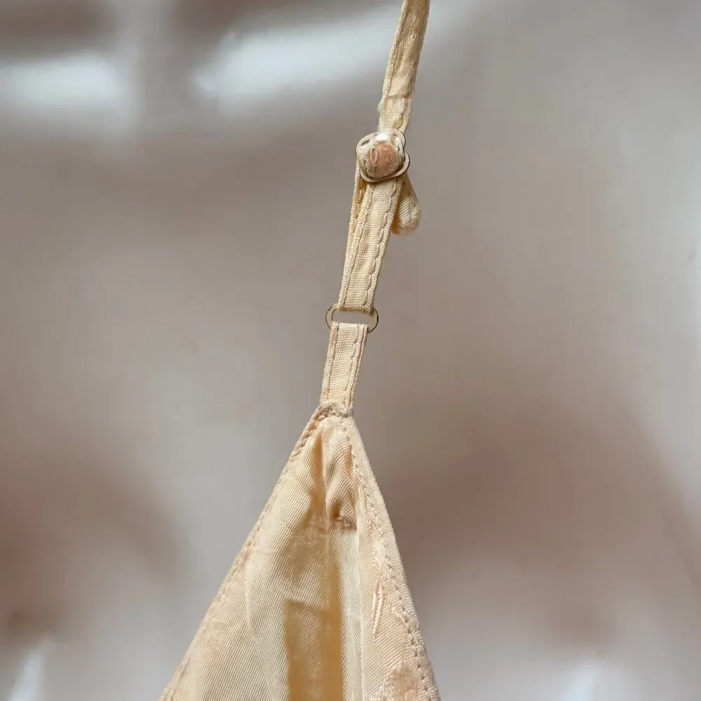 1930’s Cream Orangle Bias Cut Slip Dress Nightgown Floral Embossed Vintage READ - Picture 13 of 16